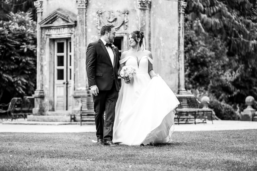 Bride and groom at The Larmer Tree