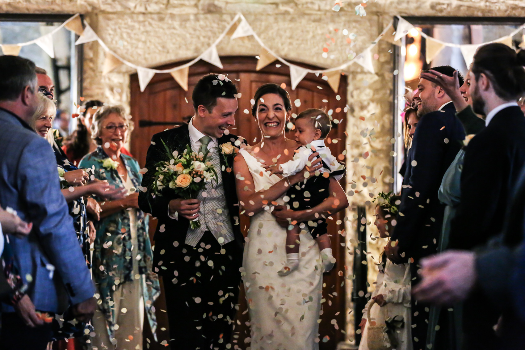 Bride & Groom confetti photo