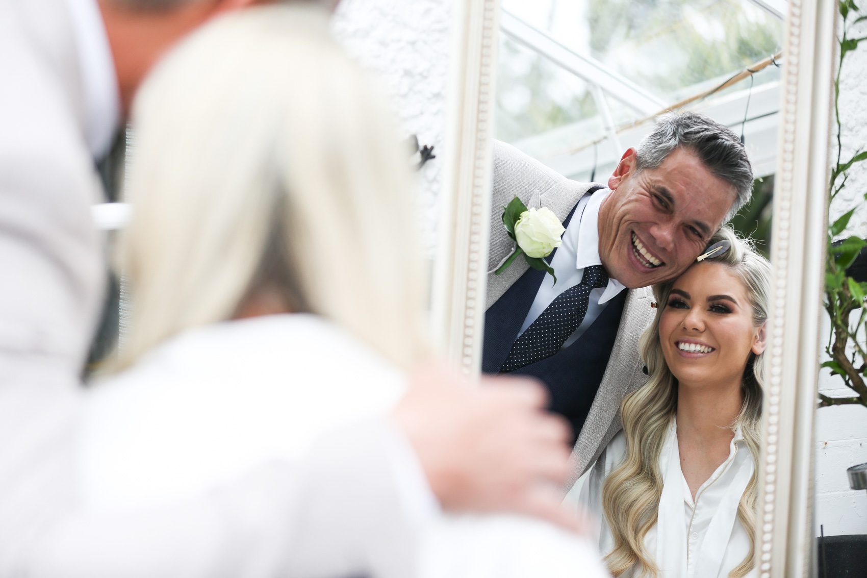 Bride with Farther, getting ready