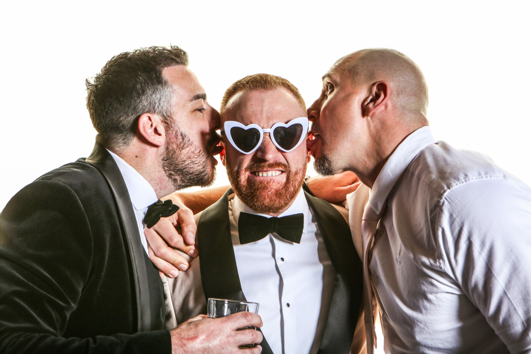 Groom being thrown in the air